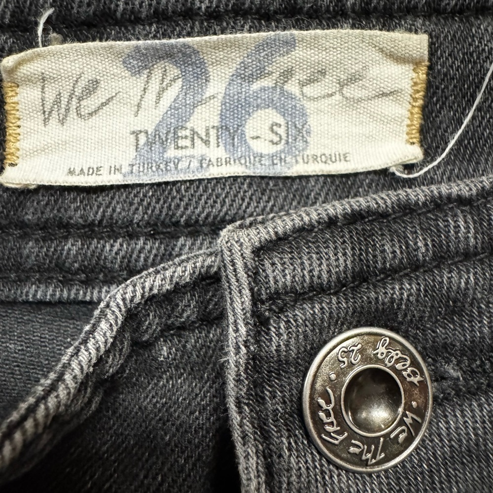 We The Free Free People Raw Hem Flare Charcoal Jeans Size 26 - Picture 8 of 11